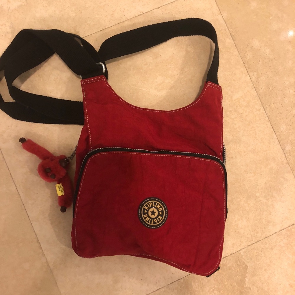 Kipling red messenger bag